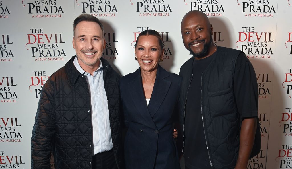 David Furnish, Vanessa Williams and Matt Henry attend "The Devil Wears Prada: The Musical" album launch party at Tattu London