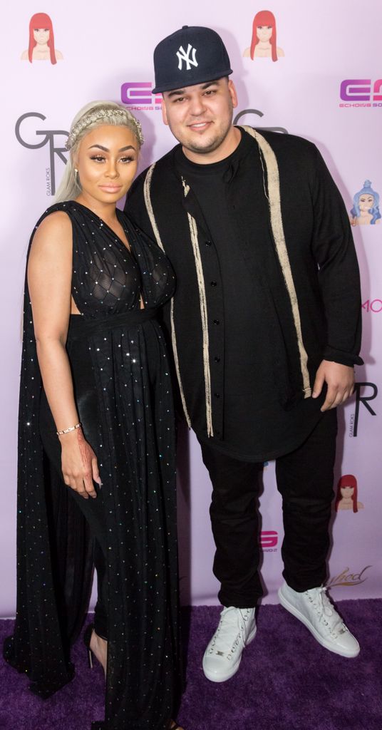 Rob Kardashian and Blac Chyna arrive at her Blac Chyna Birthday Celebration And Unveiling Of Her "Chymoji" Emoji Collection at the Hard Rock Cafe on May 10, 2016 in Hollywood, California.