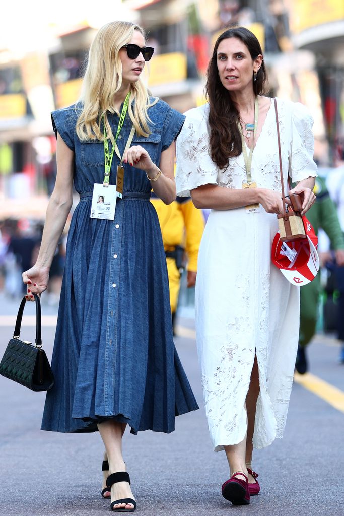 Beatric walked in the Pitlane during 'qualifying' with her sister-in-law Tatiana Santo Domingo