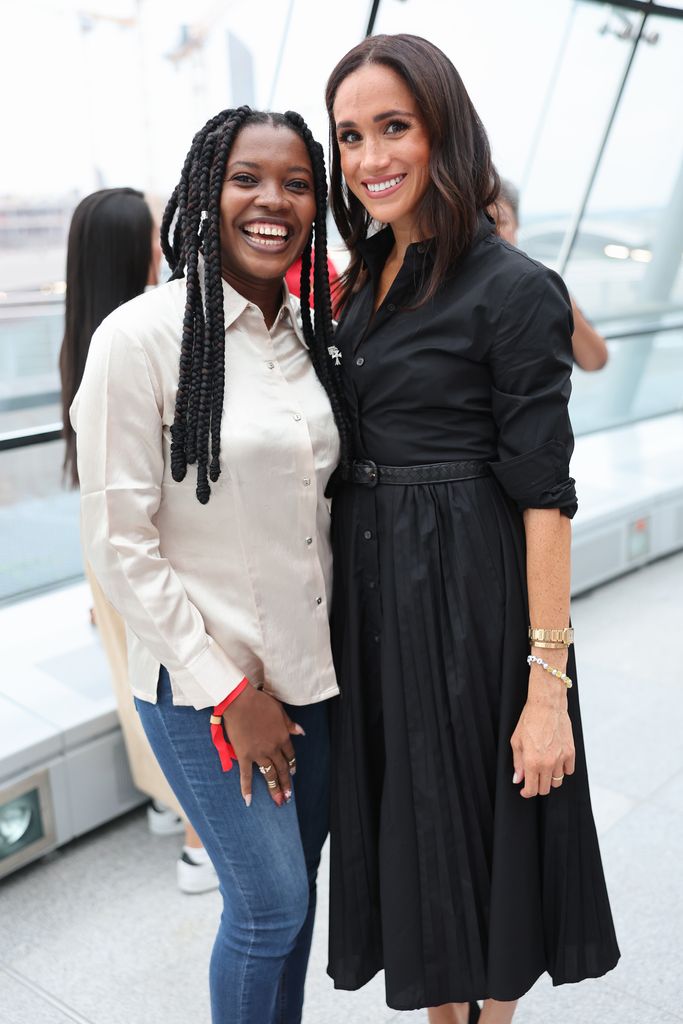 Meghan, Duchess of Sussex meets Glory Essien at the Friends @ Home Event