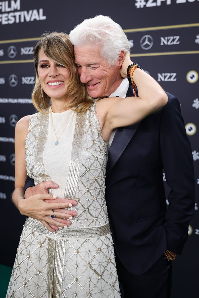 Richard Gere, 75, can't keep his hands off wife Alejandra, 41, as she wears  bridal gown for red carpet | HELLO!