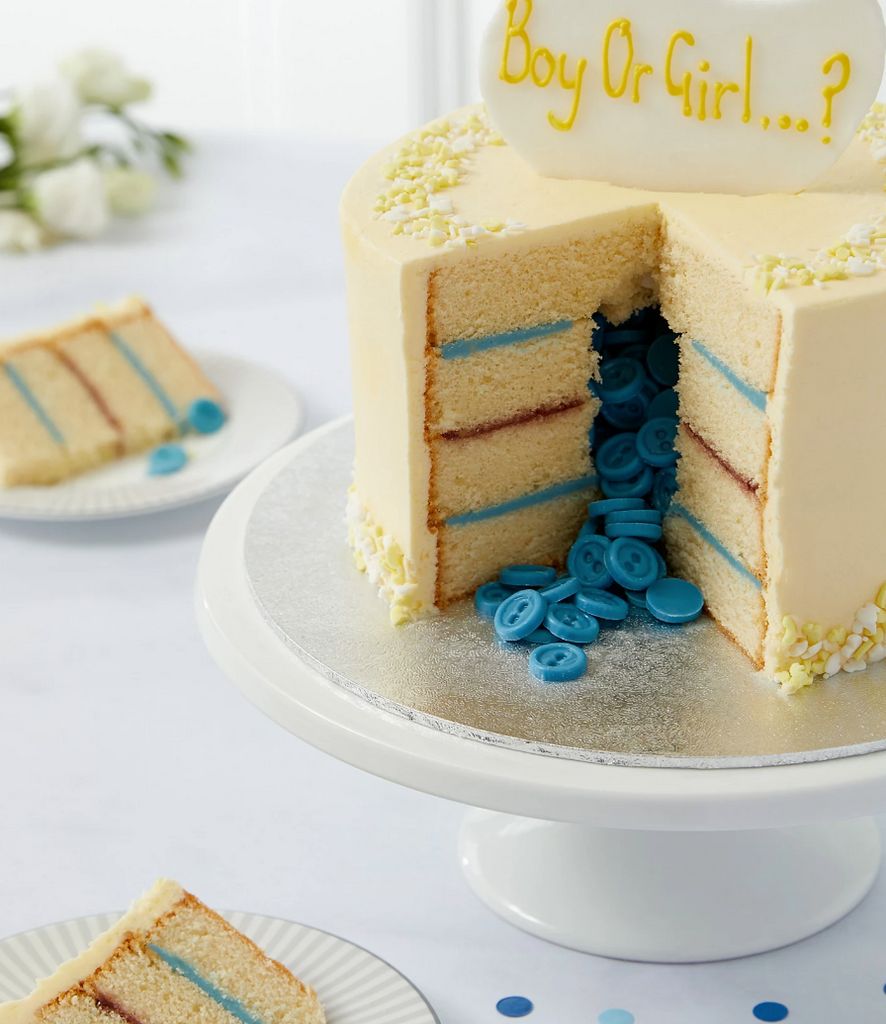 triple chocolate gender reveal cake - Bake Love Give