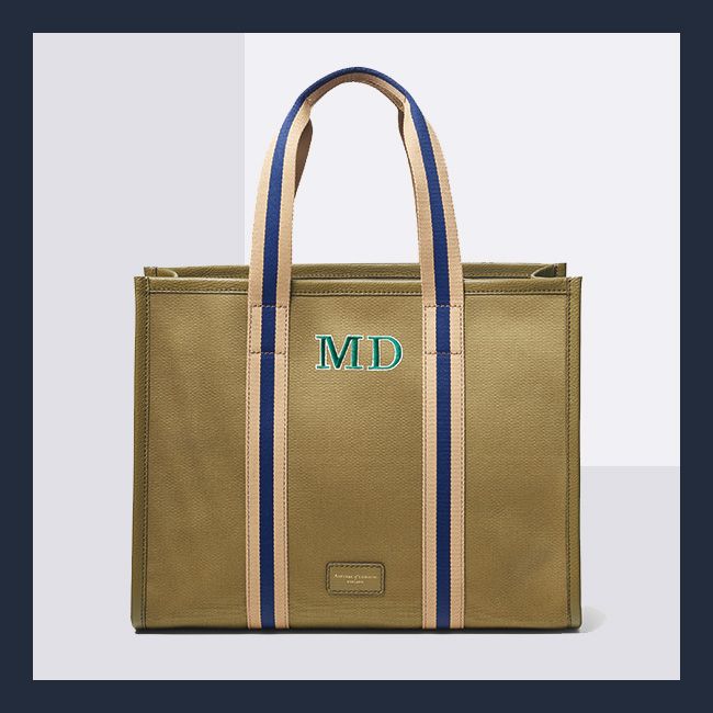 Body Henley Tote Khaki Embroidered