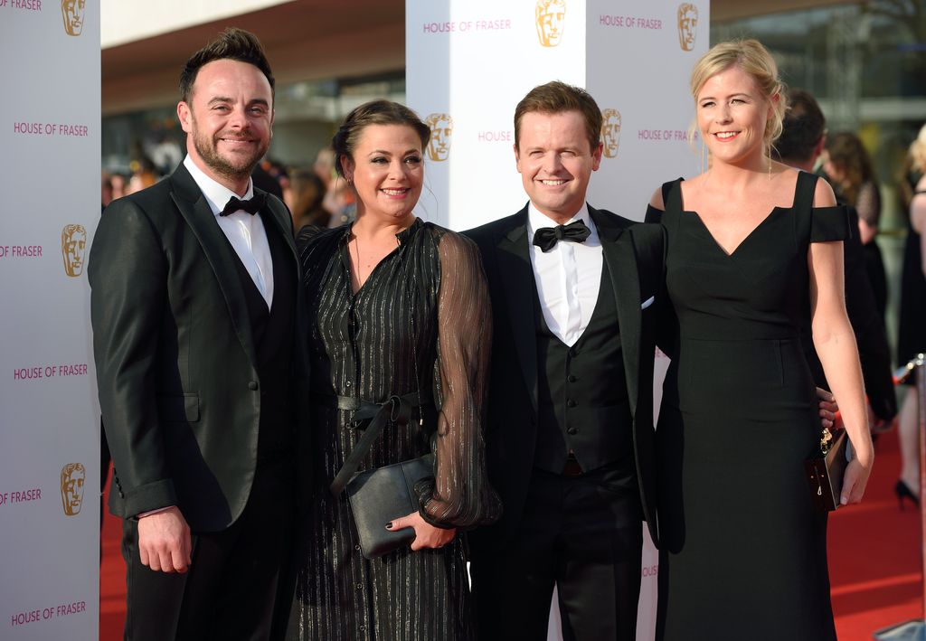 Anthony and Declan on the red carpet with Ant's ex Lisa Armstrong and Dec's wife Ali Astall