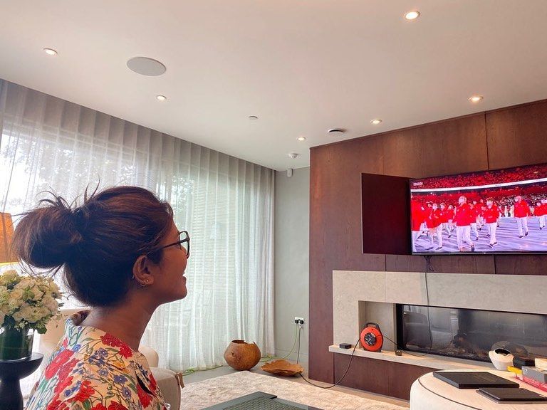 Priyanka in her London living room