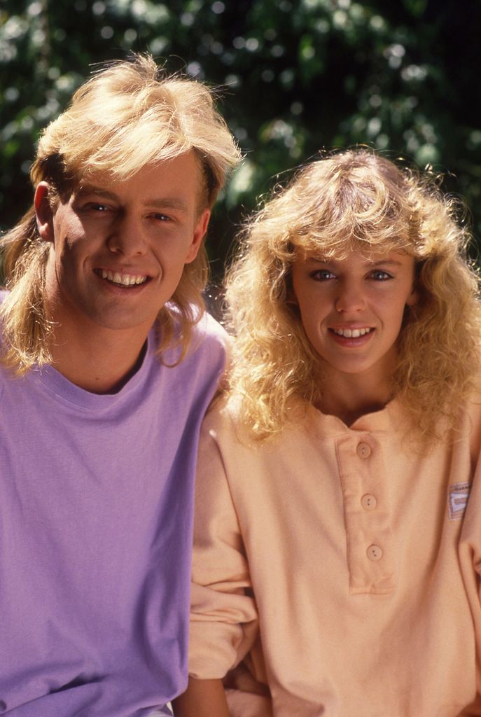 Jason Donovan and Kylie Minogue on the set of Neighbours