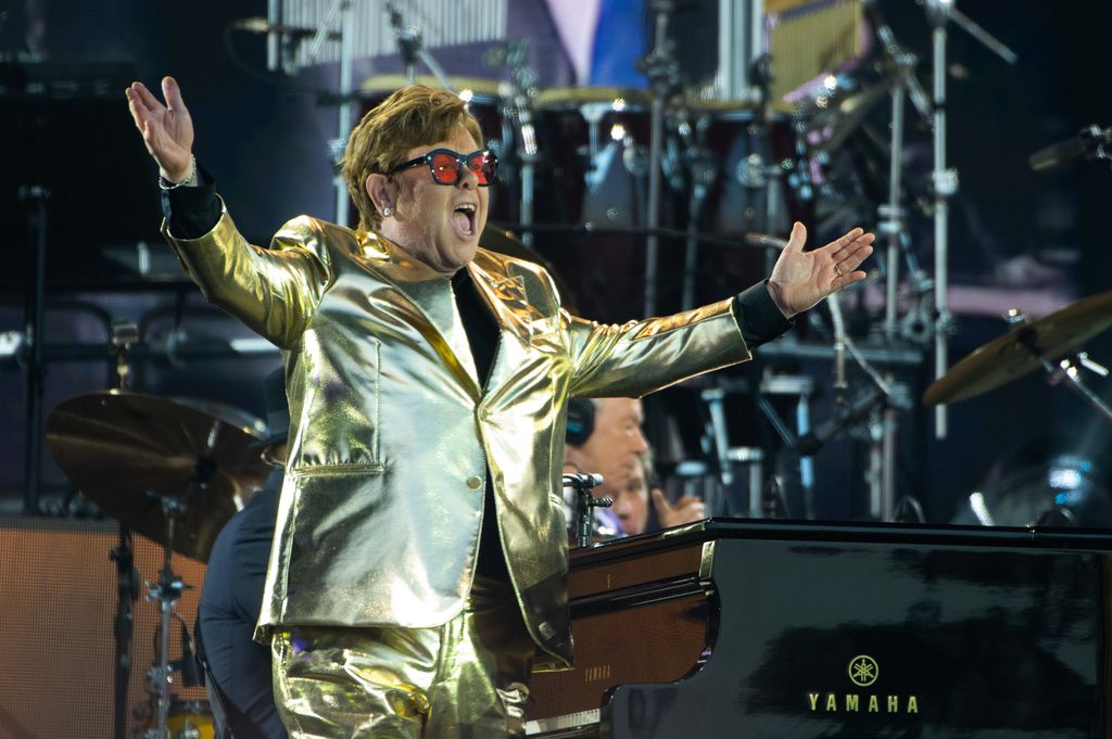 Elton John performing on Day 5 of Glastonbury Festival 2023