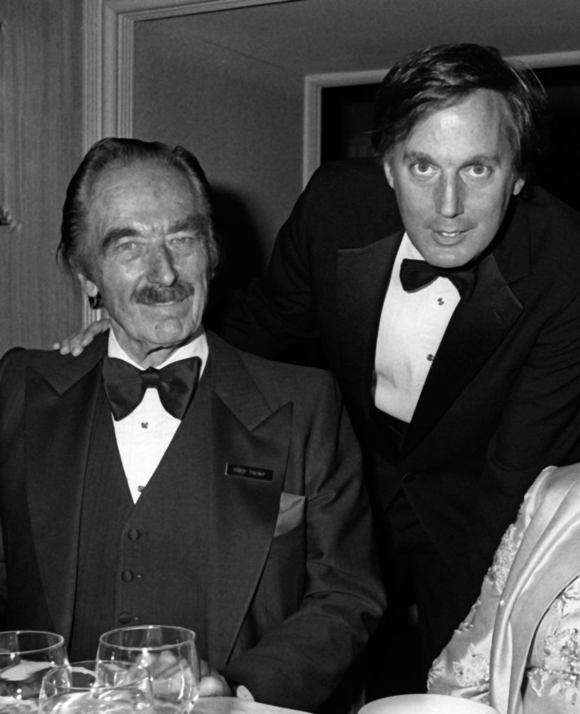 Fred Trump and Robert Trump attend 38th Annual Horatio Alger Awards Dinner on May 10, 1985 at the Waldorf Hotel in New York City.