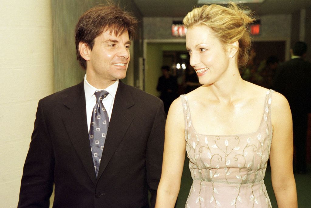 396366 03: TV Political Analyst George Stephanopolous and his fiance, Alexandra Wentworth, arrive for their engagement party October 7, 2001 in New York City. (Photo by Dimitrios Panagos/Getty Images)
