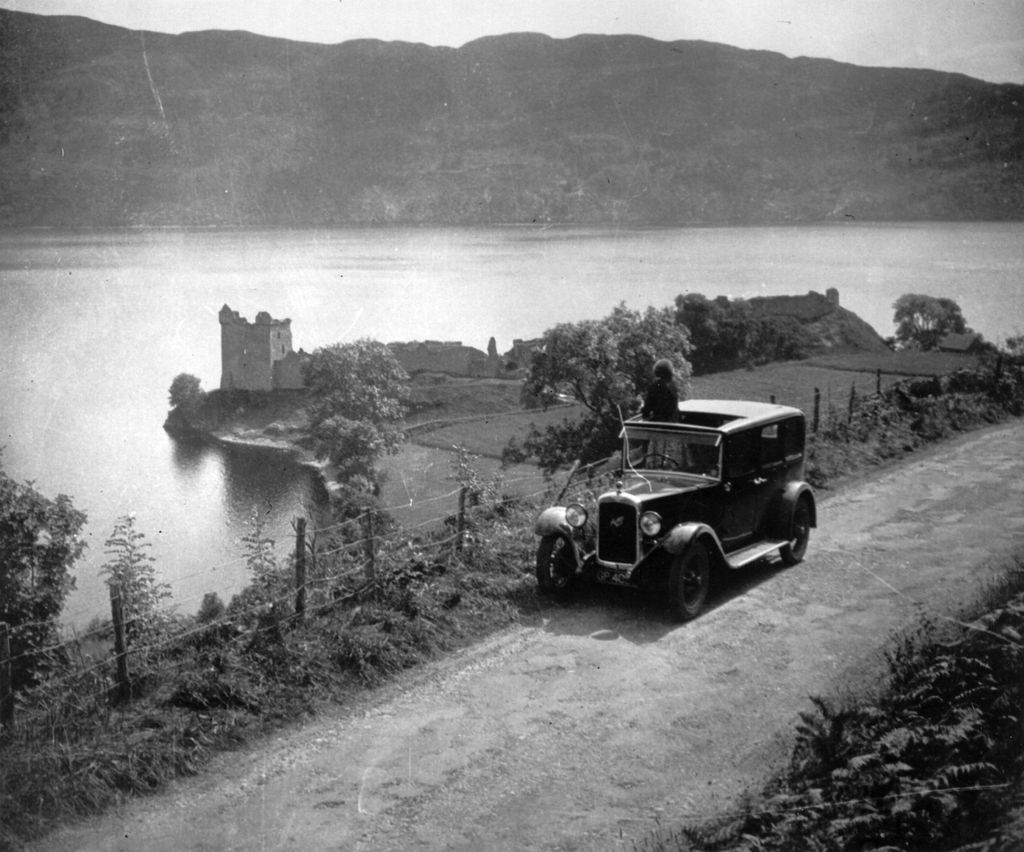 circa 1930:  Loch Ness in Scotland, which is famed for its mythical monster. References to a monster in Loch Ness date back to St Columba's biography of AD 565, where Adamnan describes St Columba preventing a creature in the Loch eating a Pict. More than 1,000 people claim to have seen 'Nessie' and the area is a popular tourist attraction.  (Photo by General Photographic Agency/Getty Images)