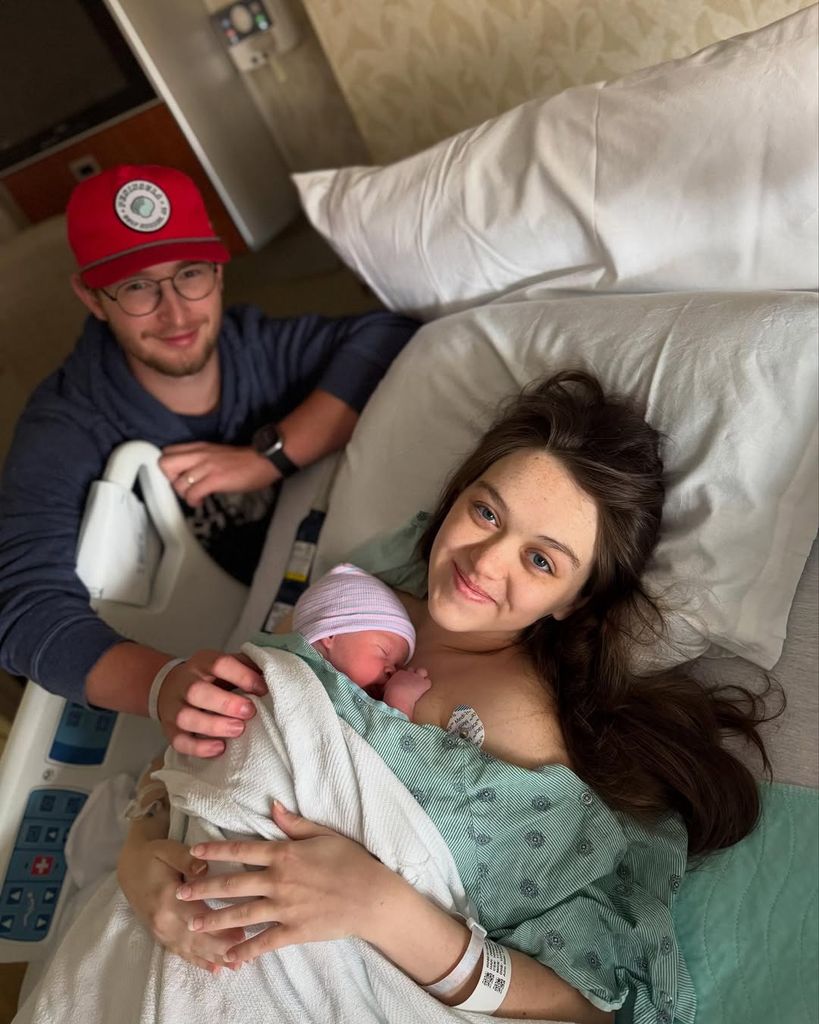 Lily Robertson and her new baby