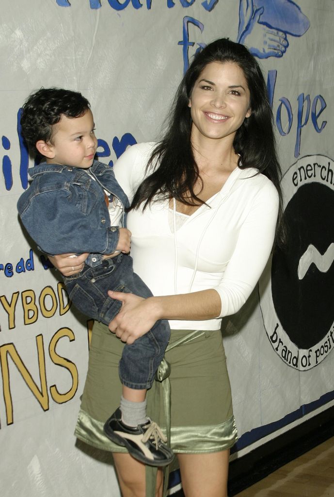 Lauren Sanchez with her son