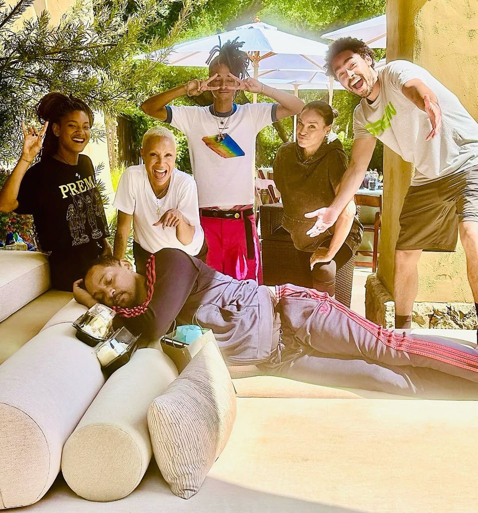 Will Smith's family, Willow, Jada, Jaden, Sheree Zampino, and Trey Smith, react and make fun of him while napping, shared on Instagram