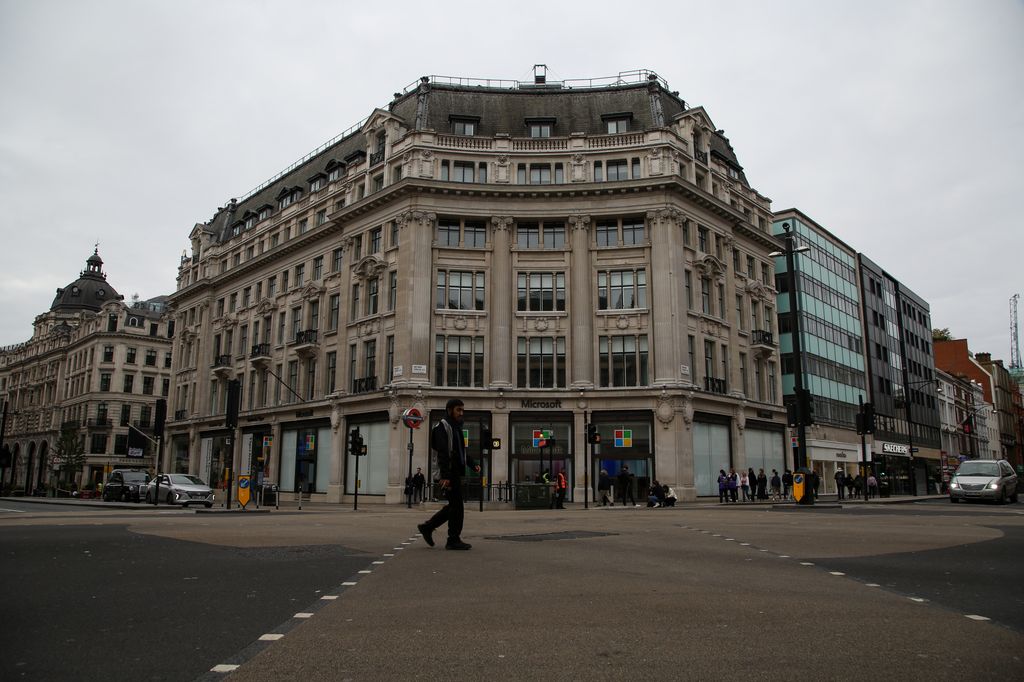 The famous street was quiet on the day of the Queen's funeral