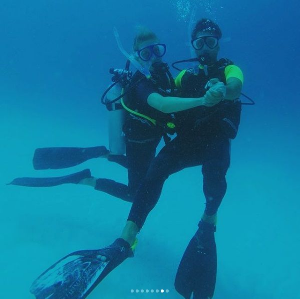 Rachel Riley Pasha Kovalev Maldives diving