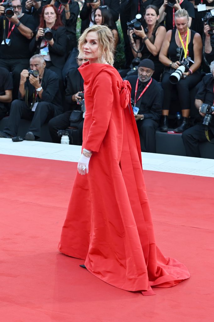 Isabelle Huppert, President of the Venice Film Jury, attends the opening of the 81st Venice International Film Festival with the film "Beetlejuice Beetlejuice