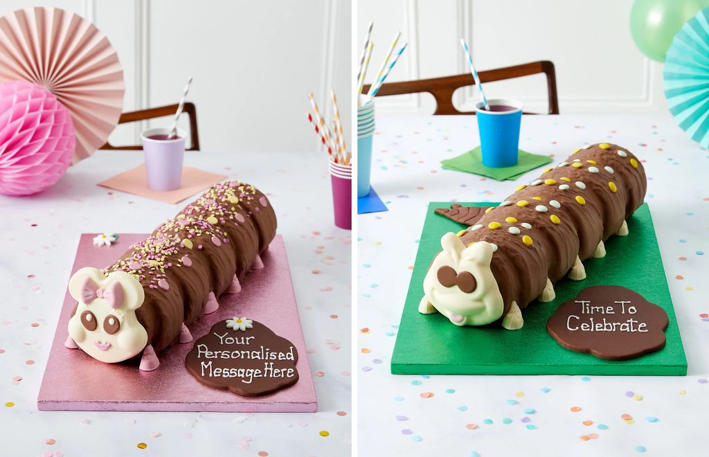 Personalised Connie and Colin the Giant Caterpillar cakes