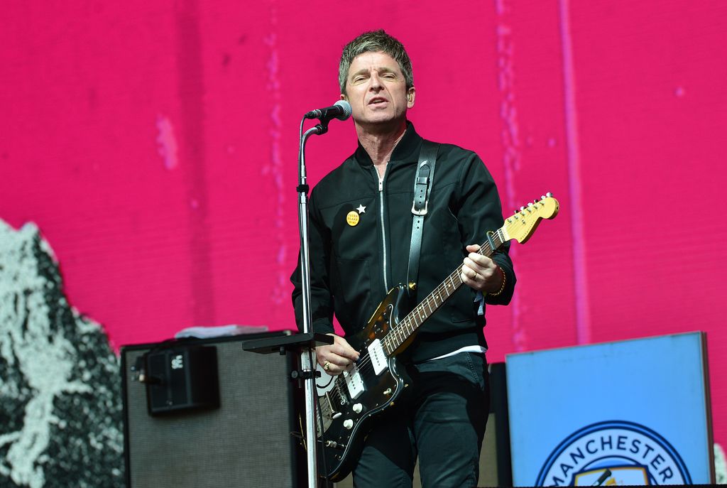 Noel Gallagher performs on the Pyramid Stage during day four of Glastonbury Festival at Worthy Farm, Pilton on June 25, 2022