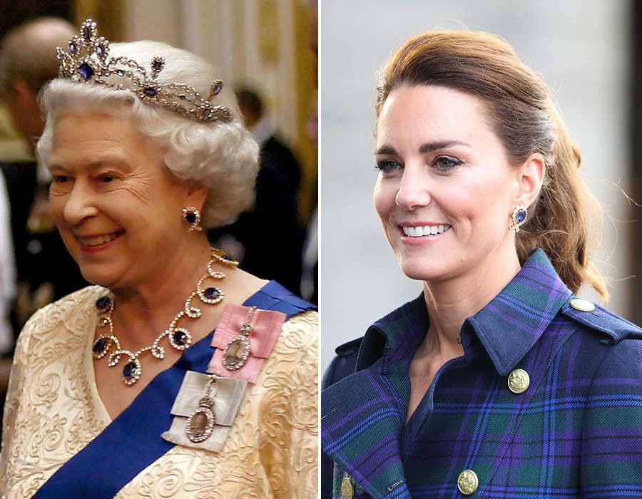 kate middleton the queen dubai sapphire earrings