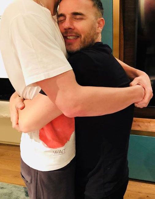 gary barlow hugging son
