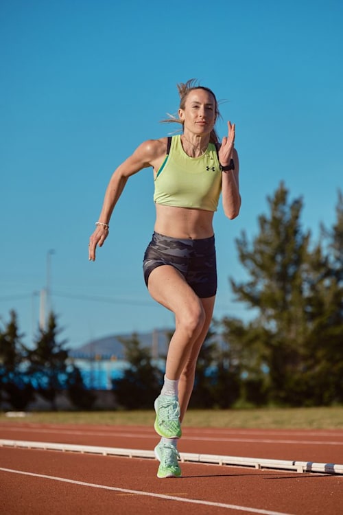 Woman setting off for a run