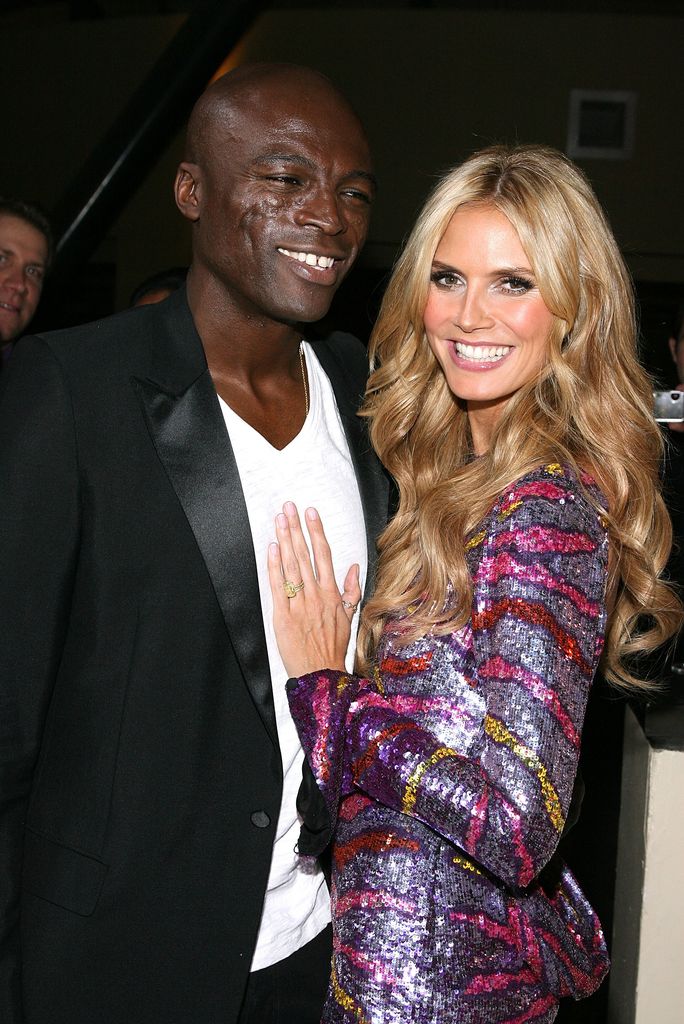 Heidi Klum  and husband musician Seal pose at Victoria's Secret Fashion Show after party held at the Kodak Theatre, Grand Ballroom on November 15, 2007 in Hollywood, California.