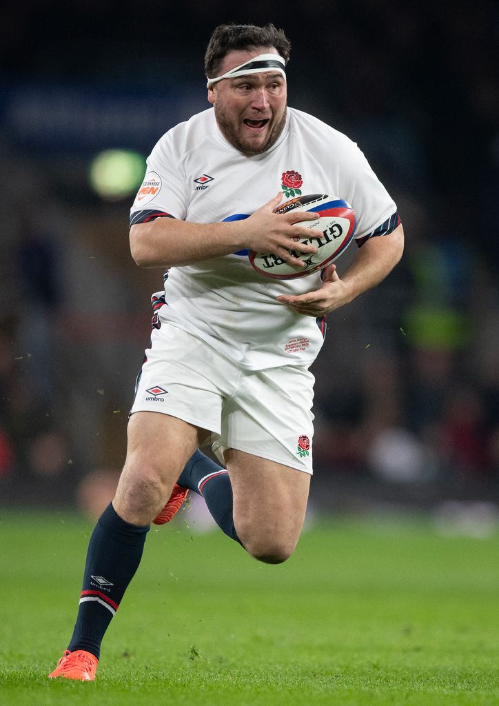 Jamie George playing rugby