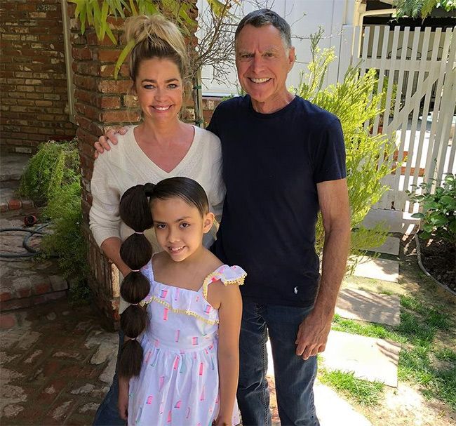 Denise Richards with father and adopted daughter