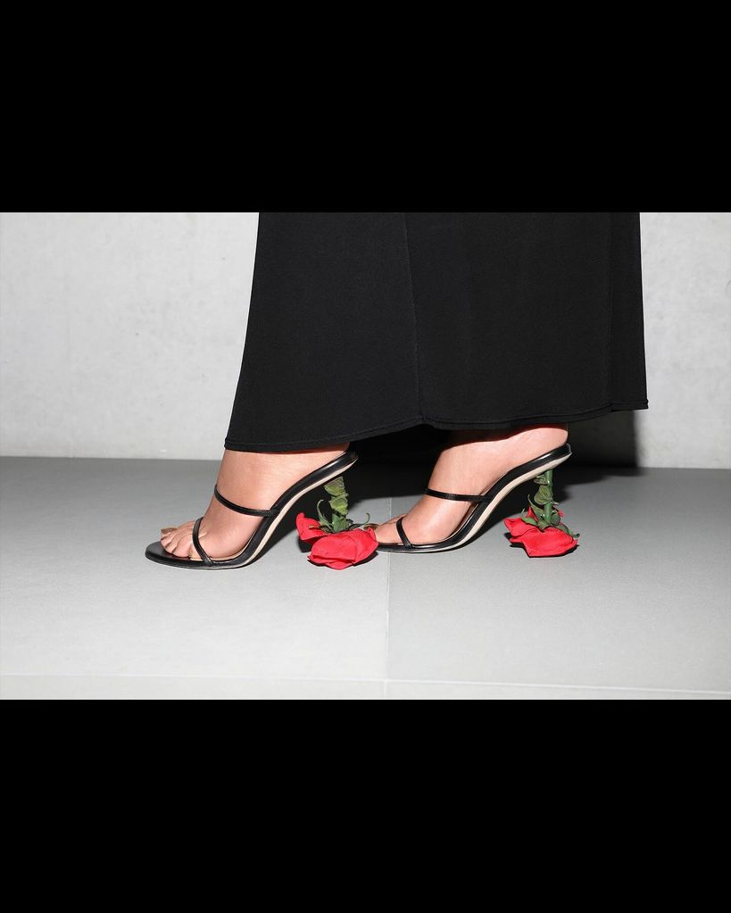 beyonce flower heel shoes
