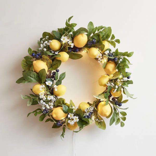 Lights4Fun Lemon Spring Wreath