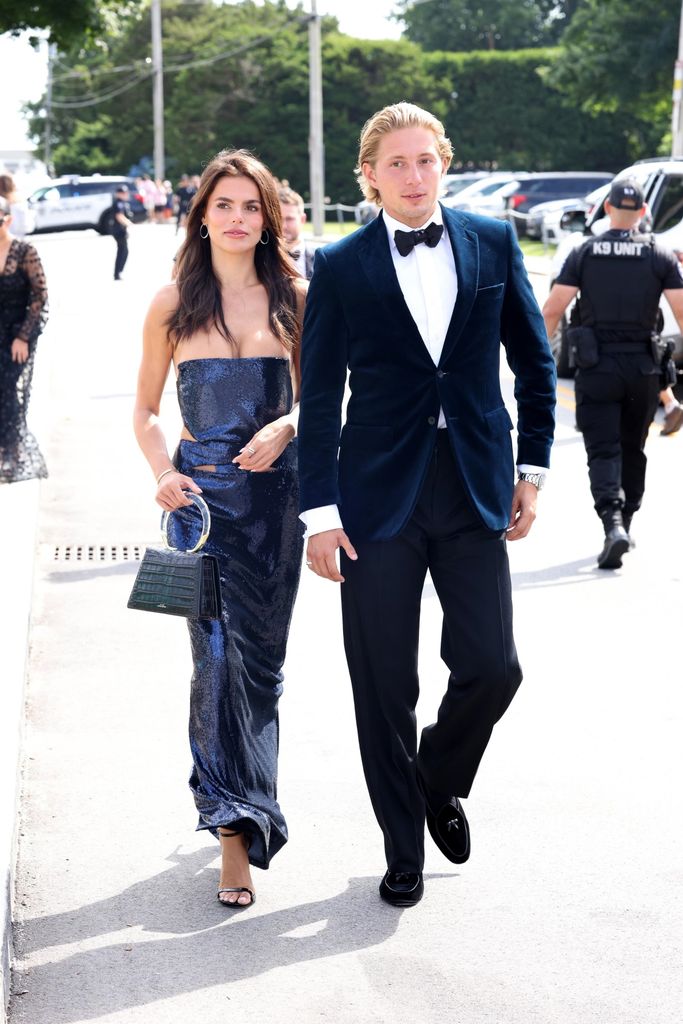 Brooks Nader and Prince Constantine Alexios are seen arriving at the RI wedding of Olivia Culpo and Christian McCaffrey