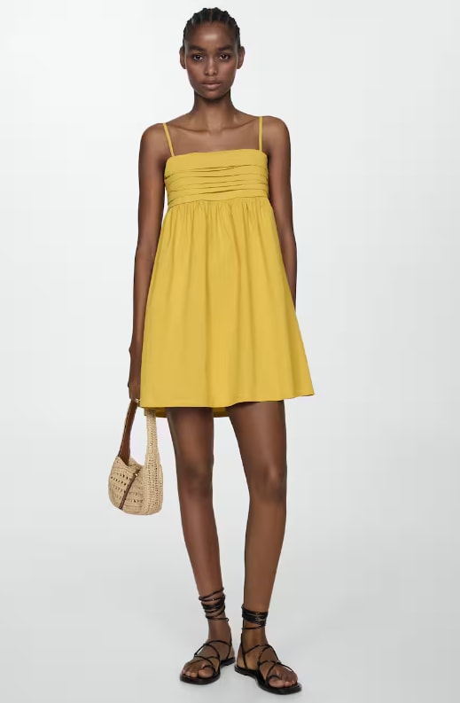 mango yellow mini dress 