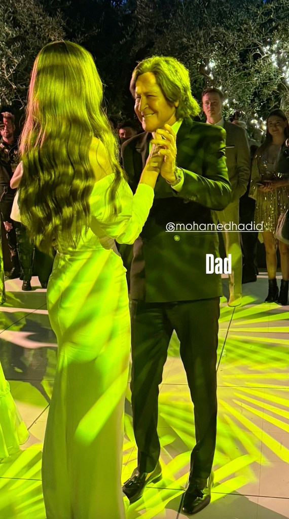 Alana Hadid and Mohamad Hadid on her wedding day