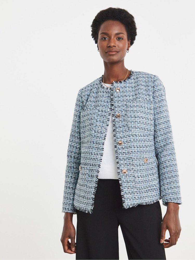 JD Williams Blue Boucle Short Jacket