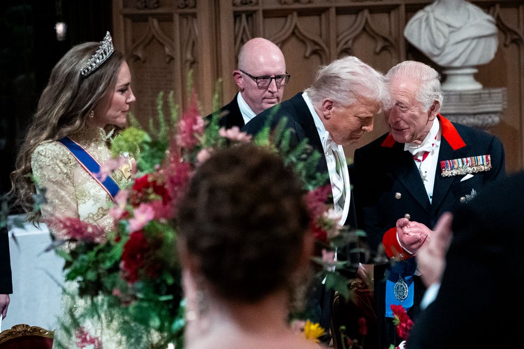 Catherine, Princess of Wales at banquet with donald trump and king charles