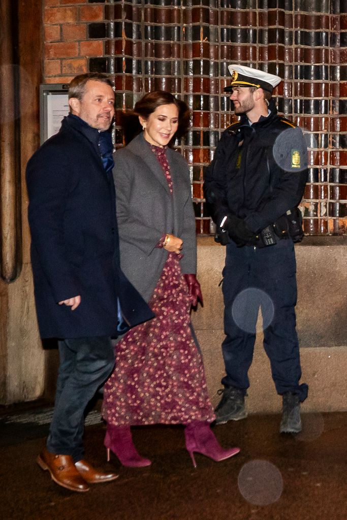 The royal couple, seen leaving the Christmas Eve service together, will celebrate their 20th wedding anniversary in May