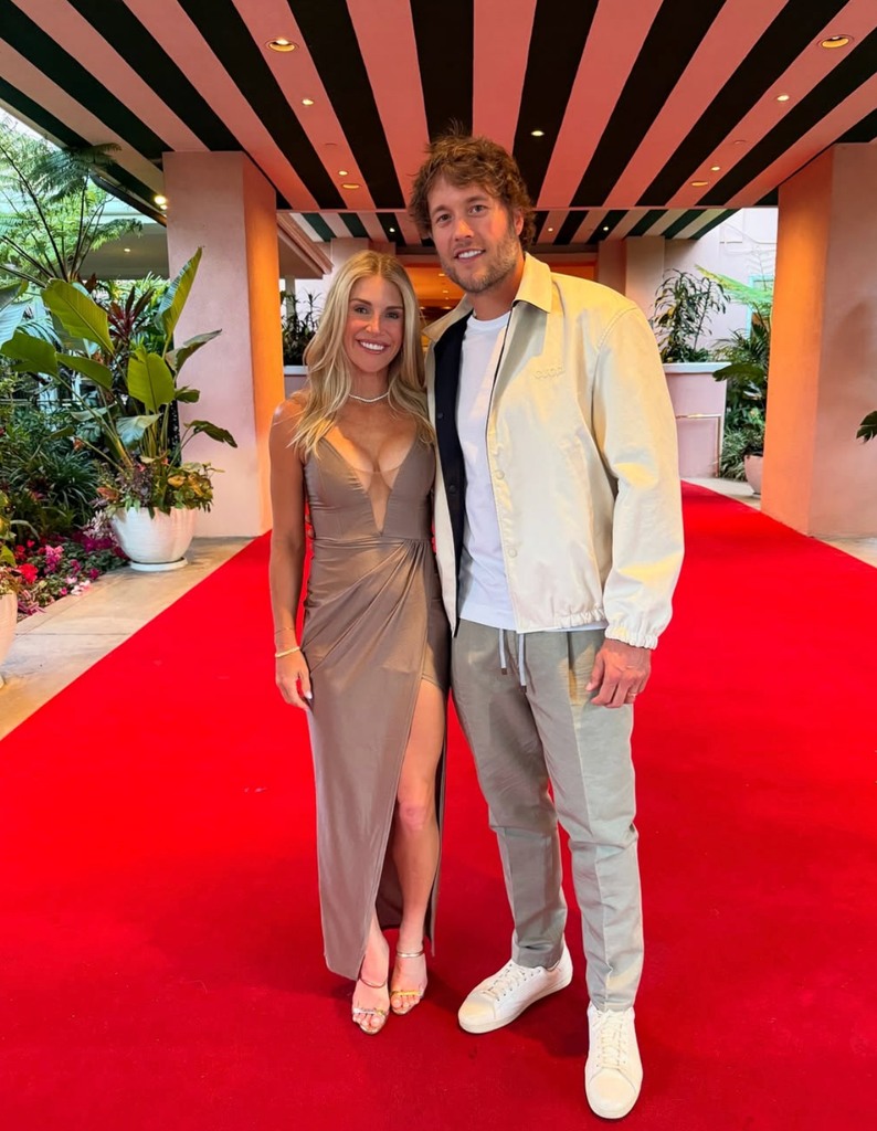 Matthew Stafford and Kelly Stafford at the Beverly Hills Hotel in Los Angeles
