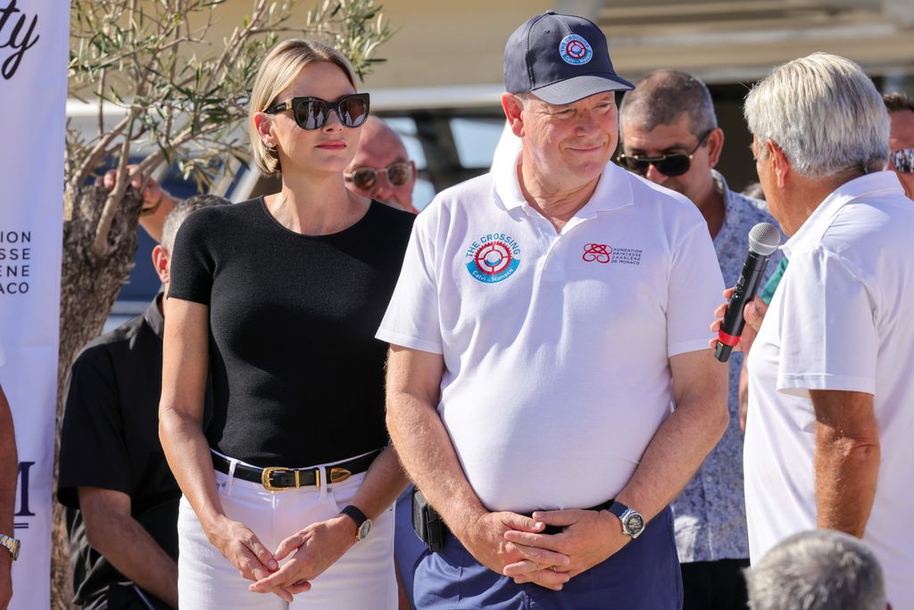 Príncipe Alberto II de Mônaco, Princesa Charlene de Mônaco - Início da 2ª corrida de caridade de bicicleta aquática 'Crossing: Calvi-Monaco'