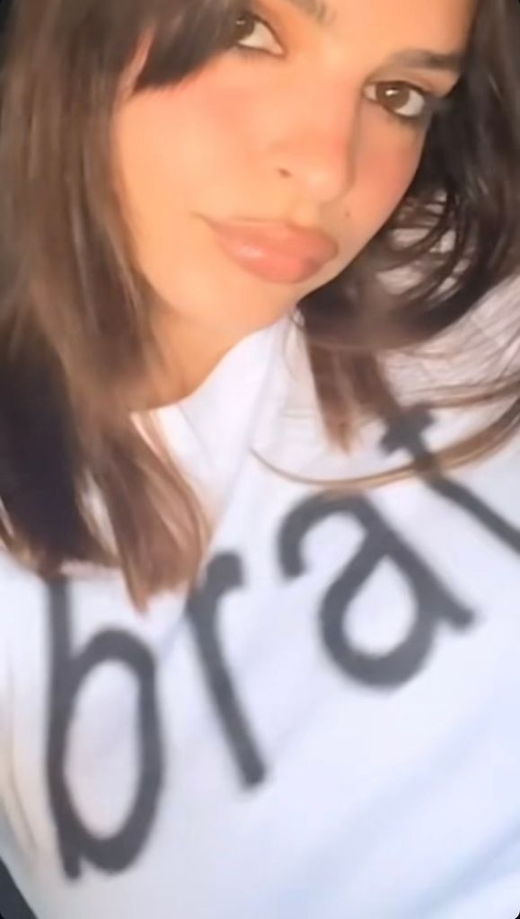 Emily wore a Brat t-shirt on her Instagram stories