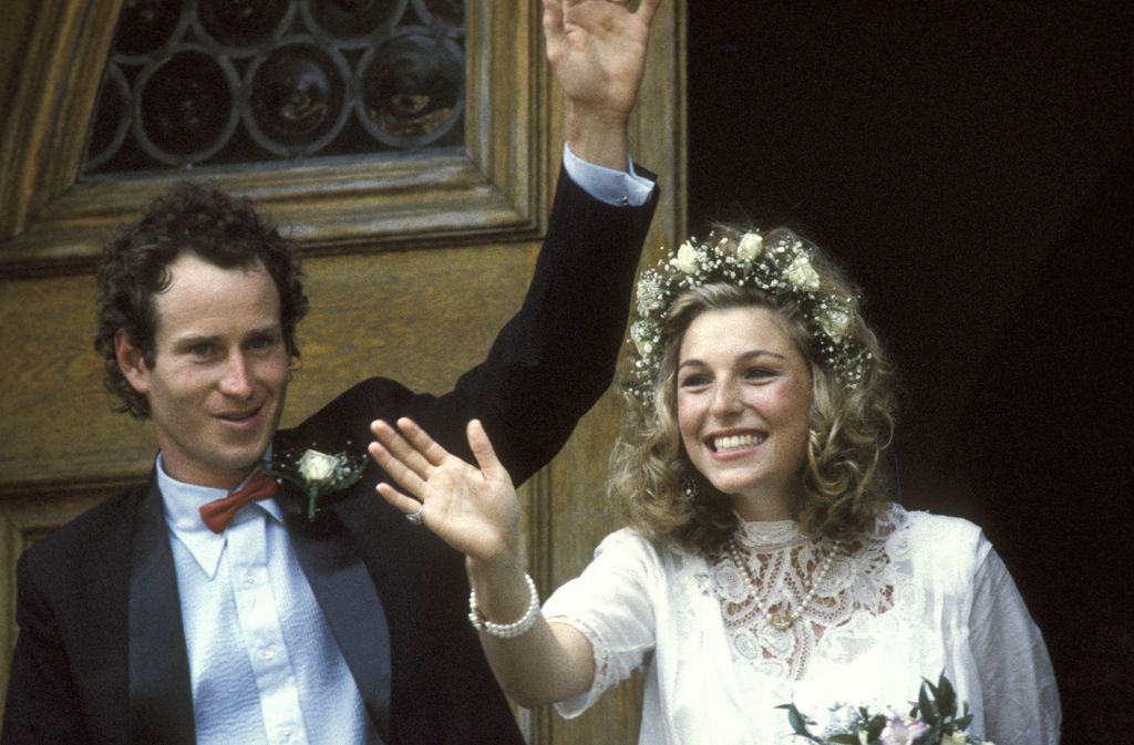 John McEnroe and Tatum O'Neal during Wedding of John McEnroe and Tatum O'Neal - August 1, 1986 at St. Dominic's Church in Oyster Bay, New York, United States