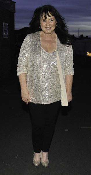 coleen dazzles in glitter set on night out