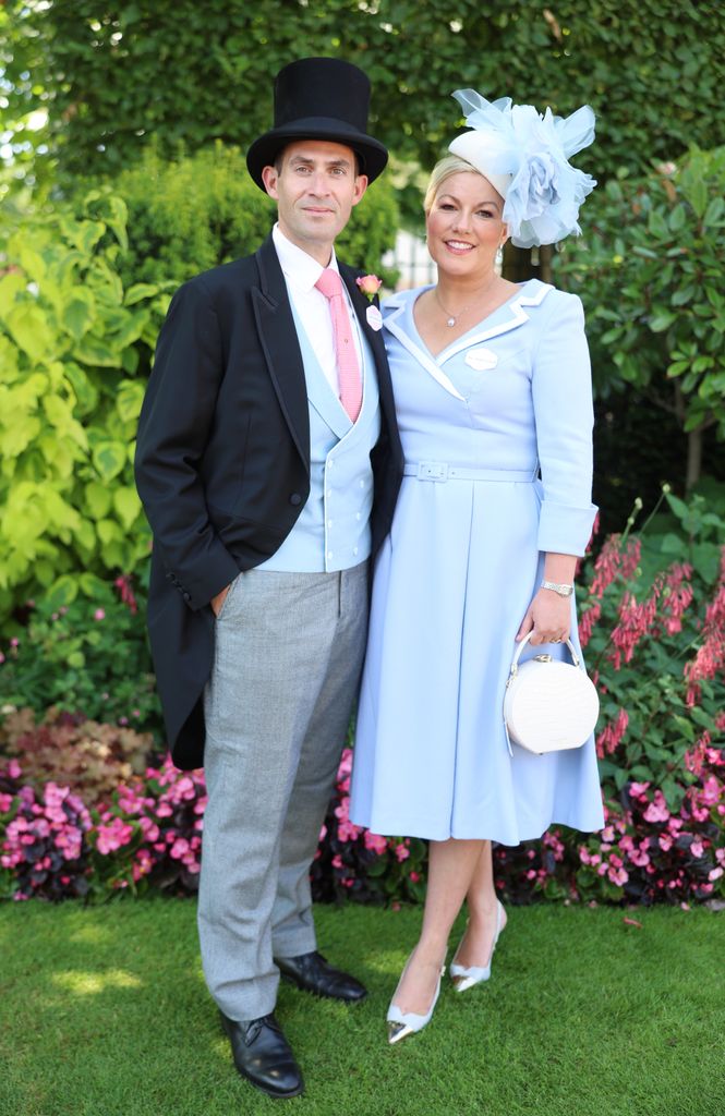 Zafar Rushdie and Natalie Rushdie's powder blue perfection and couple style synchronicity steal the spotlight at Ascot