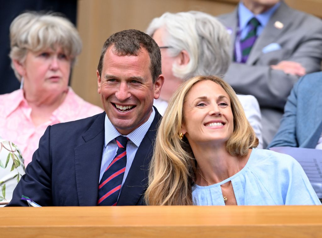 Peter Phillips and Harriet Sperling attend day ten of the Wimbledon Tennis Championships at the All England Lawn Tennis and Croquet Club on July 09, 2025 in London, England. (Photo by Karwai Tang/WireImage)