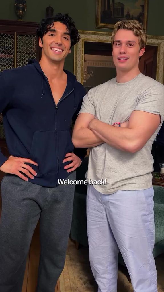 Taylor Zakhar Perez and Nicholas Galitzine announced that production on a Red White & Royal Blue sequel is underway