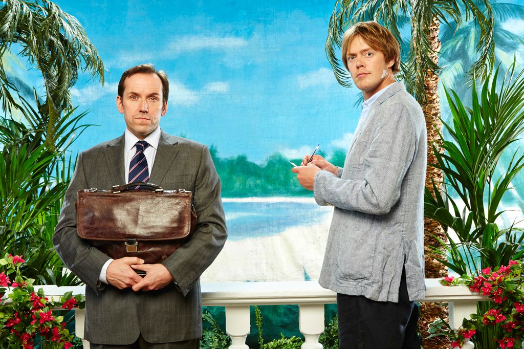 Death In Paradise actors Ben Miller and Kris Marshall, October 11, 2013