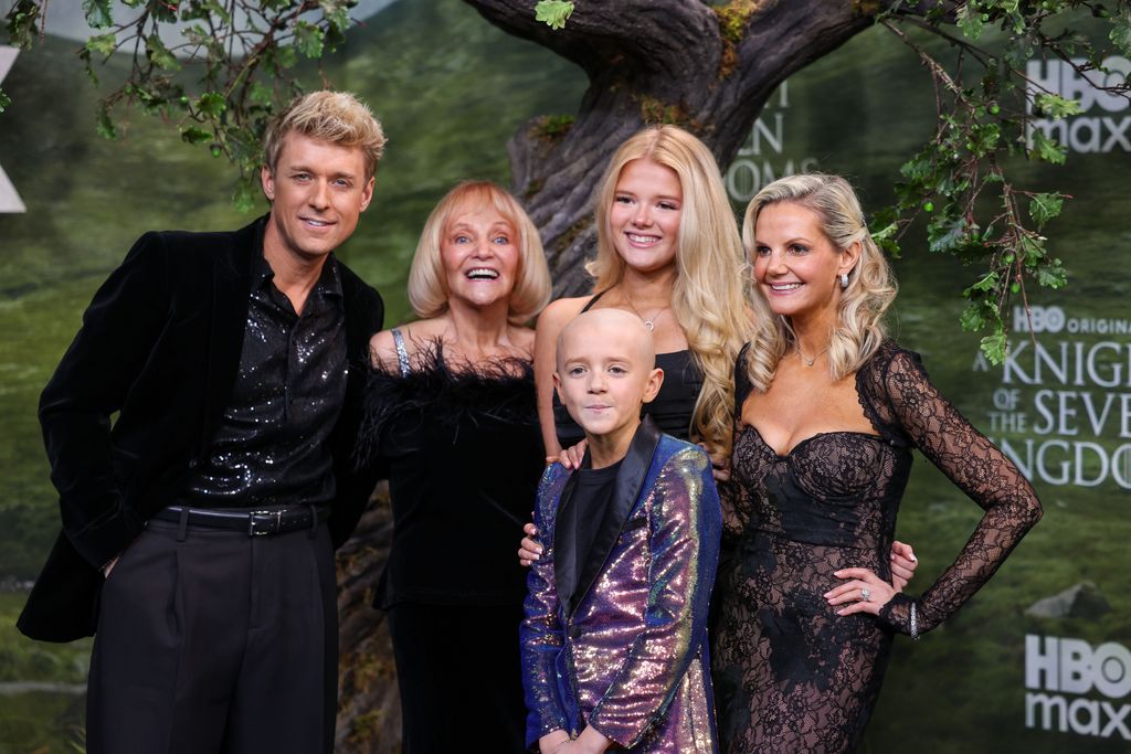 Jonathan Ansell, Dexter Sol Ansell and their family at the A Knight Of The Seven Kingdoms premiere