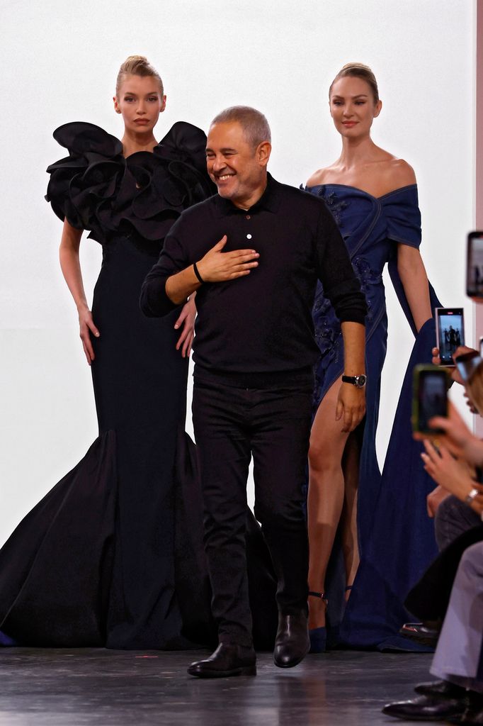 Fashion designer Elie Saab walks the runway during the Elie Saab Haute Couture Spring-Summer 2025 show as part of Paris Fashion Week on January 29, 2025 in Paris, France