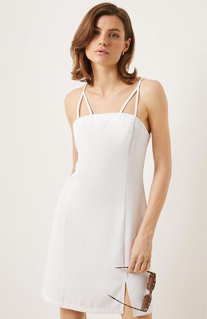 oasis white strappy dress