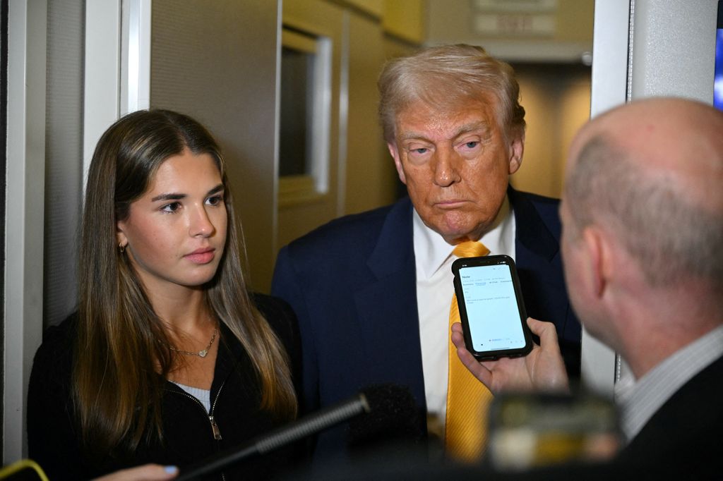 US President Donald Trump and Kai Madison Trump at featherweight fight