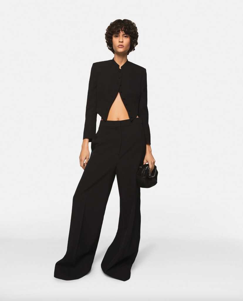 Pleated High-Rise Wide-Leg Wool Trousers